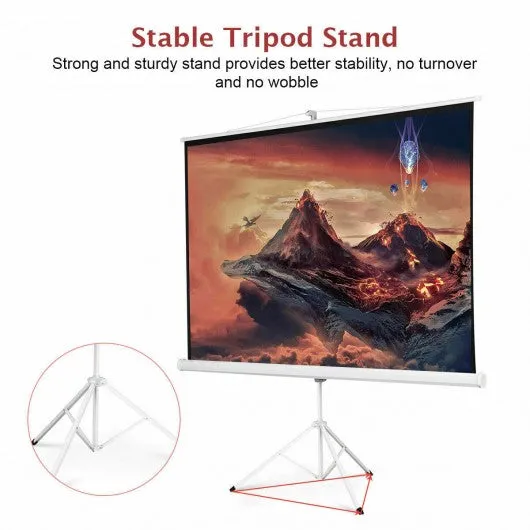 100" 70 x 70 Portable Square Tripod Screen Projection Projector