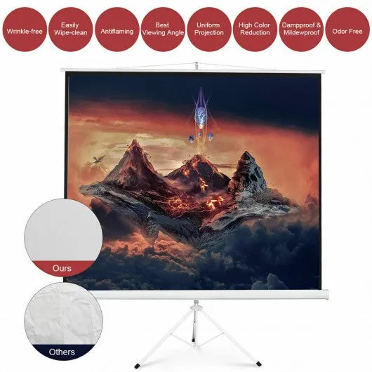 100" 70 x 70 Portable Square Tripod Screen Projection Projector