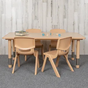 23x47 Natural Kids Table Set YU-YCY-060-0034-RECT-TBL-NAT-GG