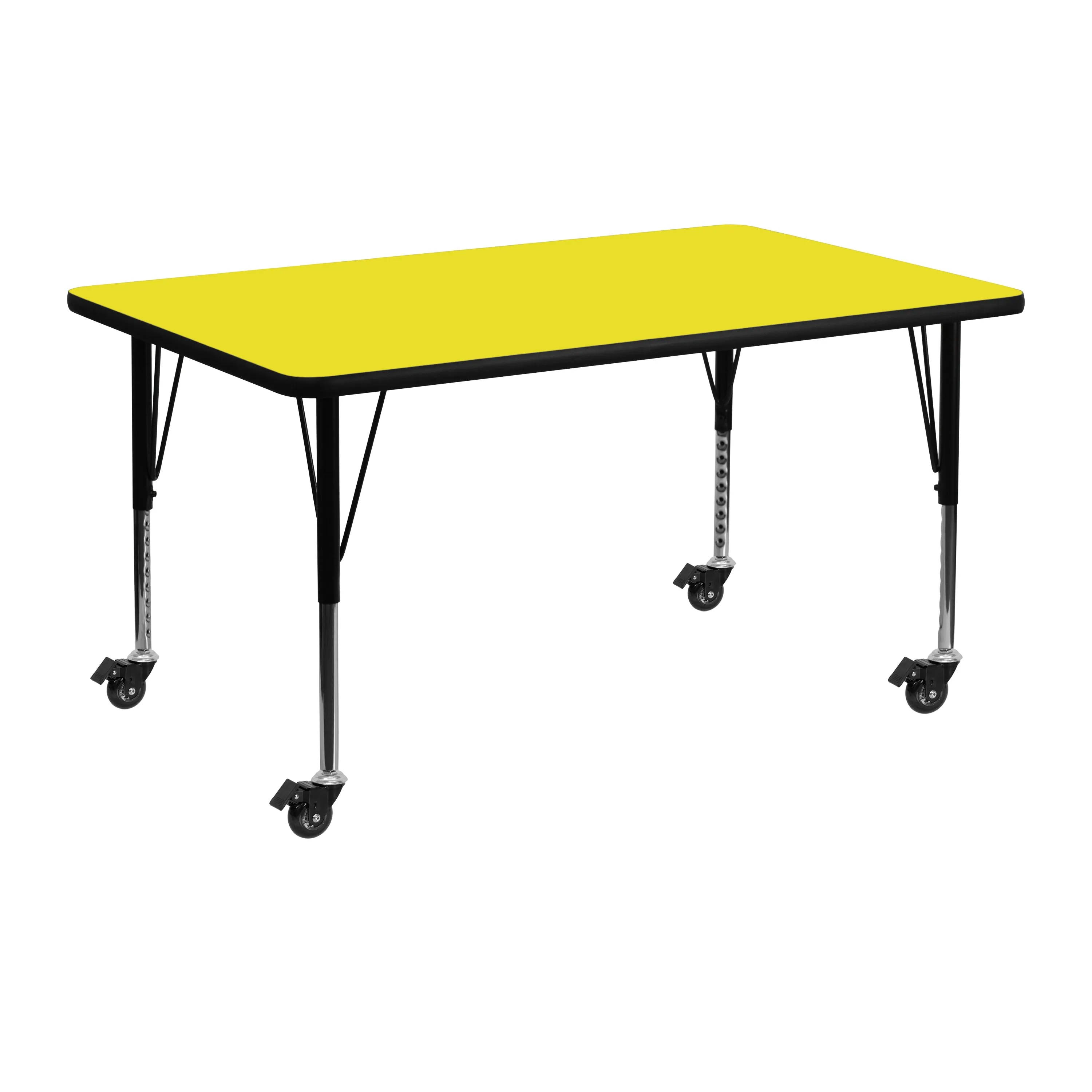 24x48 Yellow Activity Table XU-A2448-REC-YEL-H-P-CAS-GG