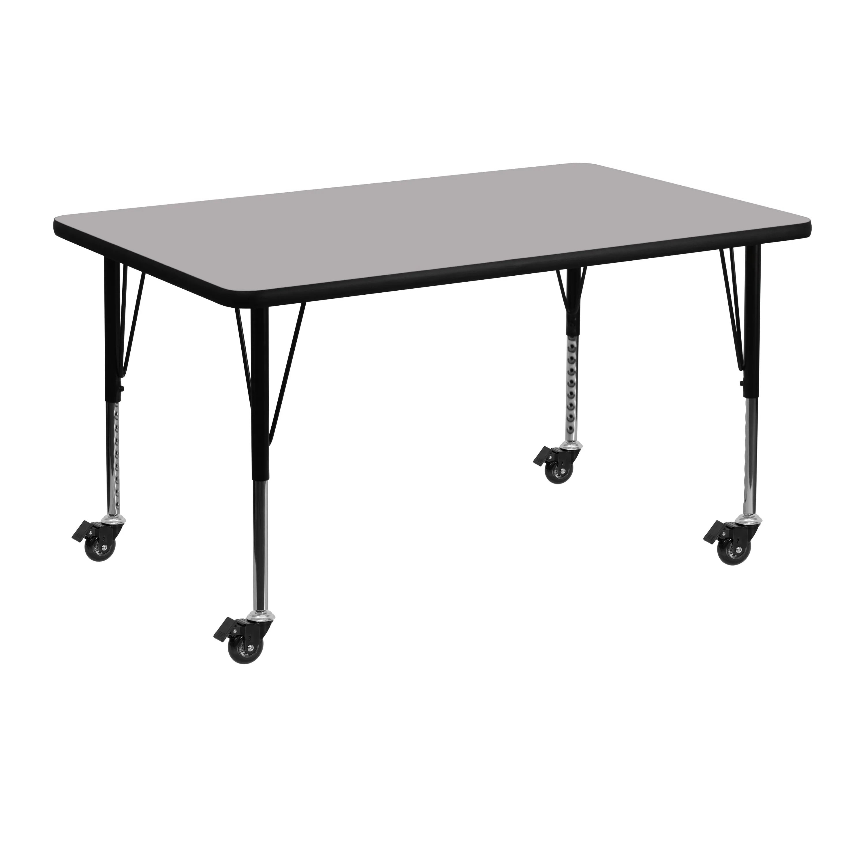 30x48 REC Grey Activity Table XU-A3048-REC-GY-T-P-CAS-GG