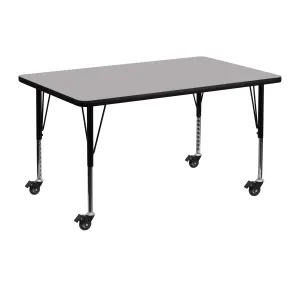 30x48 REC Grey Activity Table XU-A3048-REC-GY-T-P-CAS-GG