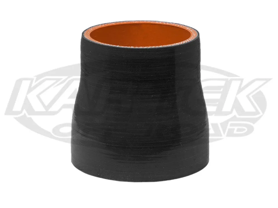 4-Ply Black Silicone Turbo Or Intake Hose Reducers 4" Inside Diameter To 3-1/4" Inside Diameter