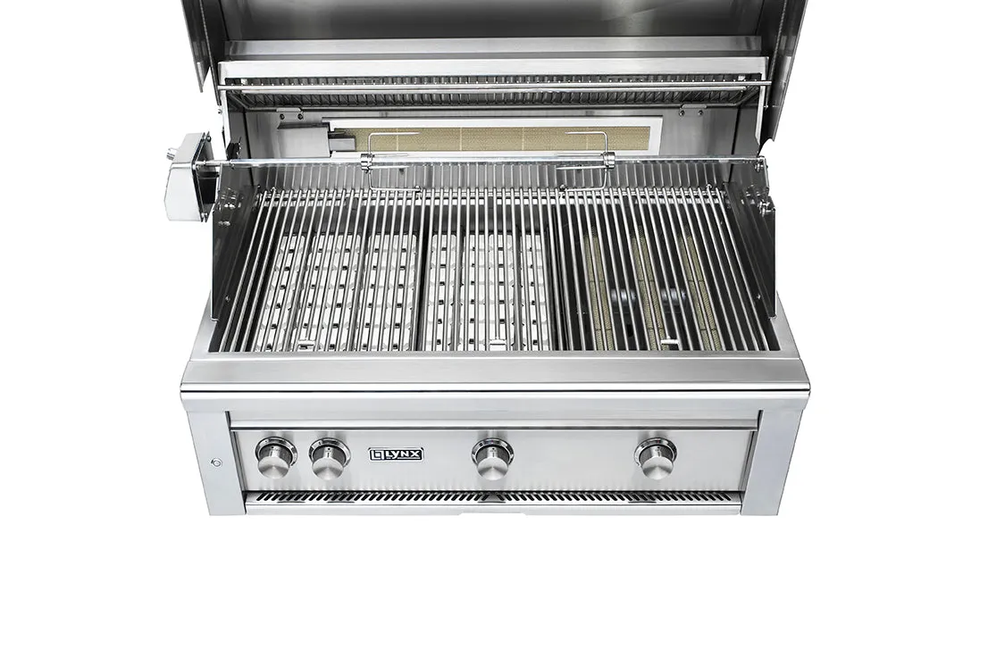 42" Professional Built-in Grill with 1 Trident Infrared Burner and 2 Ceramic Burner and Rotisserie (L42TR)