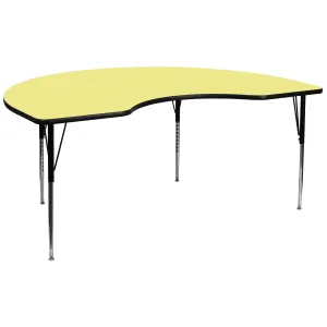 48x96 KDNY Yell Activity Table XU-A4896-KIDNY-YEL-T-A-GG