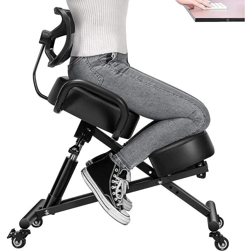 Adjustable Ergonomic Kneeling Posture Chair w/ Backrest - 100kg