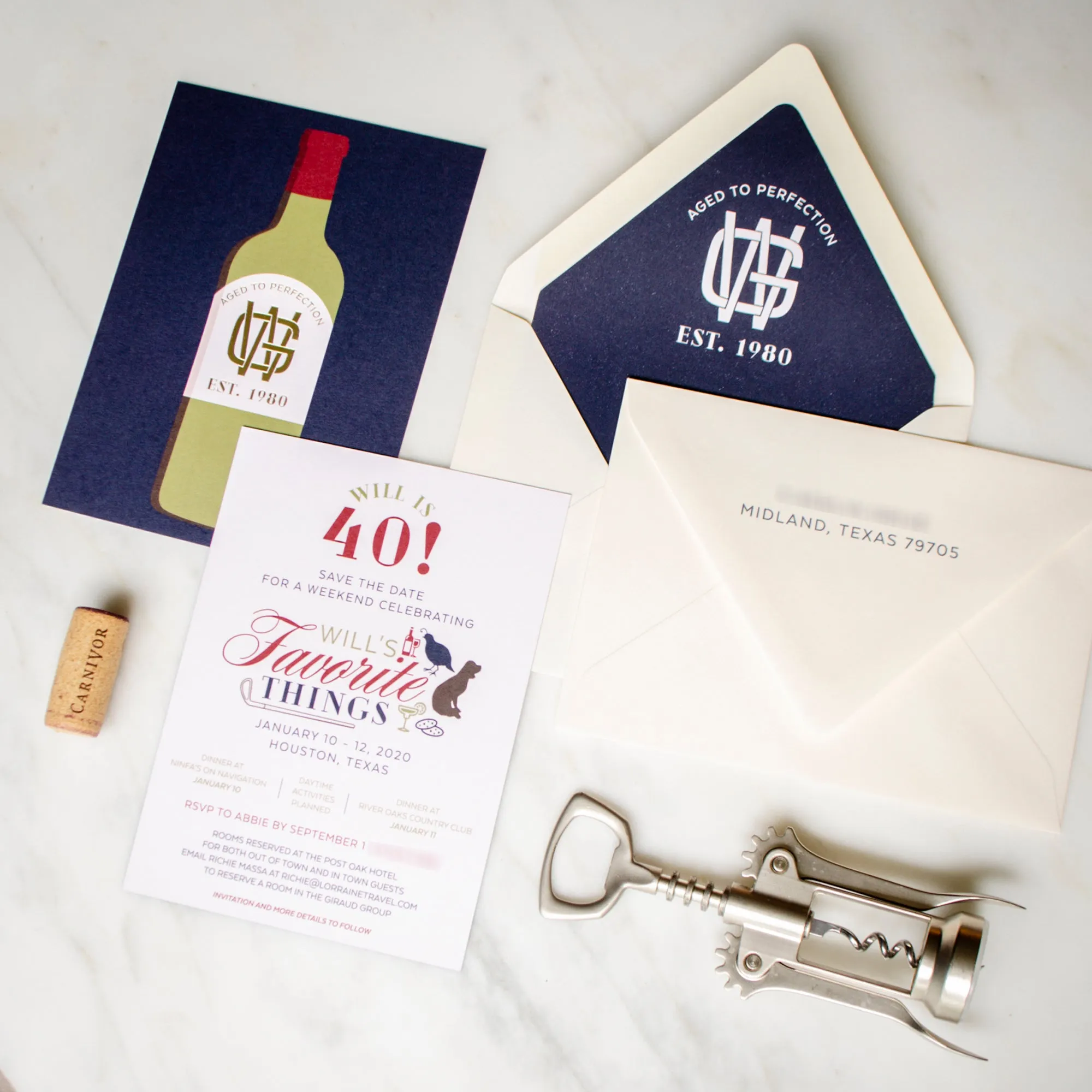 Aged to Perfection Wine Bottle Invitation