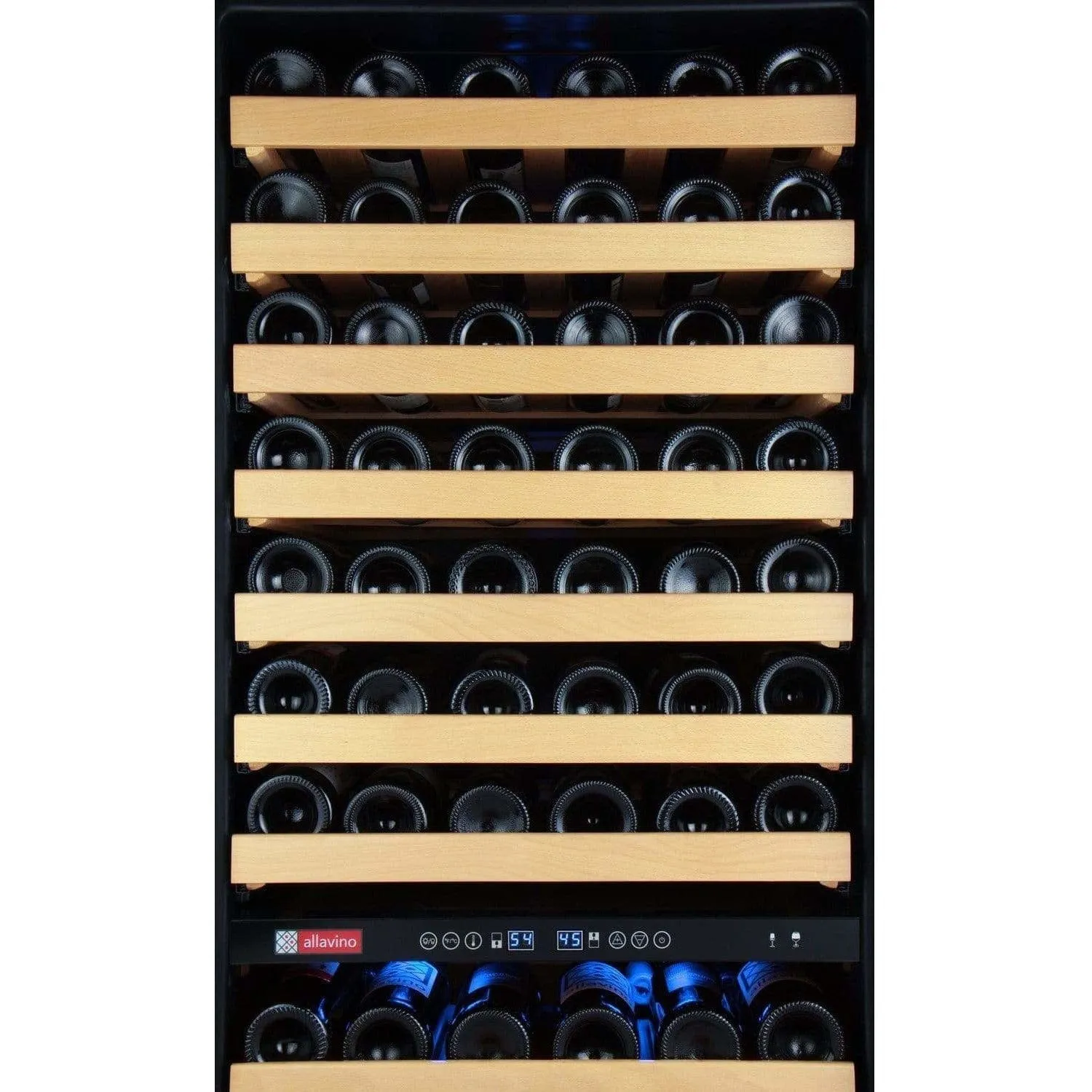 Allavino FlexCount 172 Bottle Dual Zone Stainless Steel Right Hinge Wine Fridge YHWR172-2SWRN