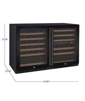 Allavino FlexCount II Tru-Vino 112 Bottle Three Zone Black Wine Refrigerator 3Z-VSWR5656-B20