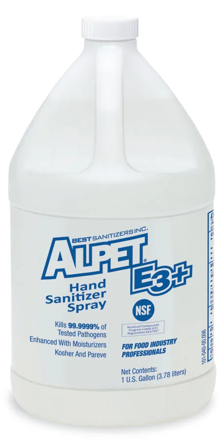 Alpet E3 Plus Hand Sanitizer Spray, 1 Gallon (4/ea)