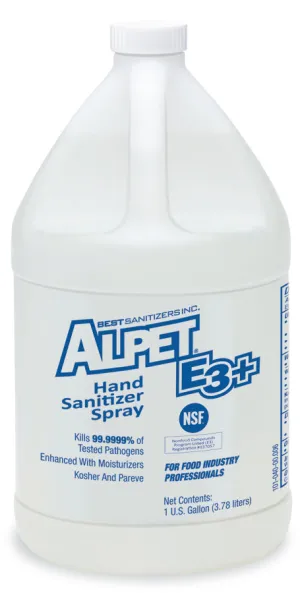 Alpet E3 Plus Hand Sanitizer Spray, 1 Gallon (4/ea)