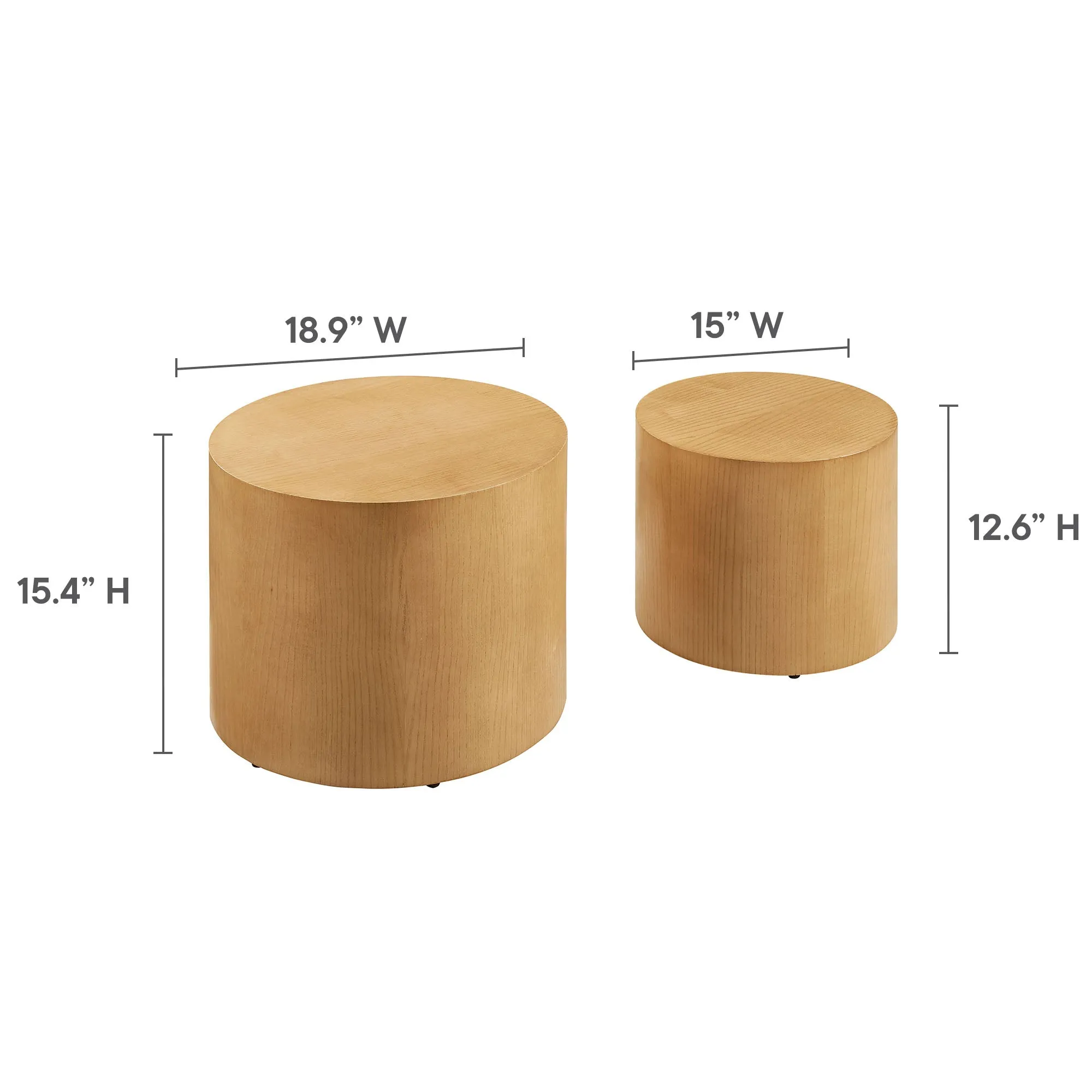 Amani  Round Nesting  Coffee Tables Set of 2