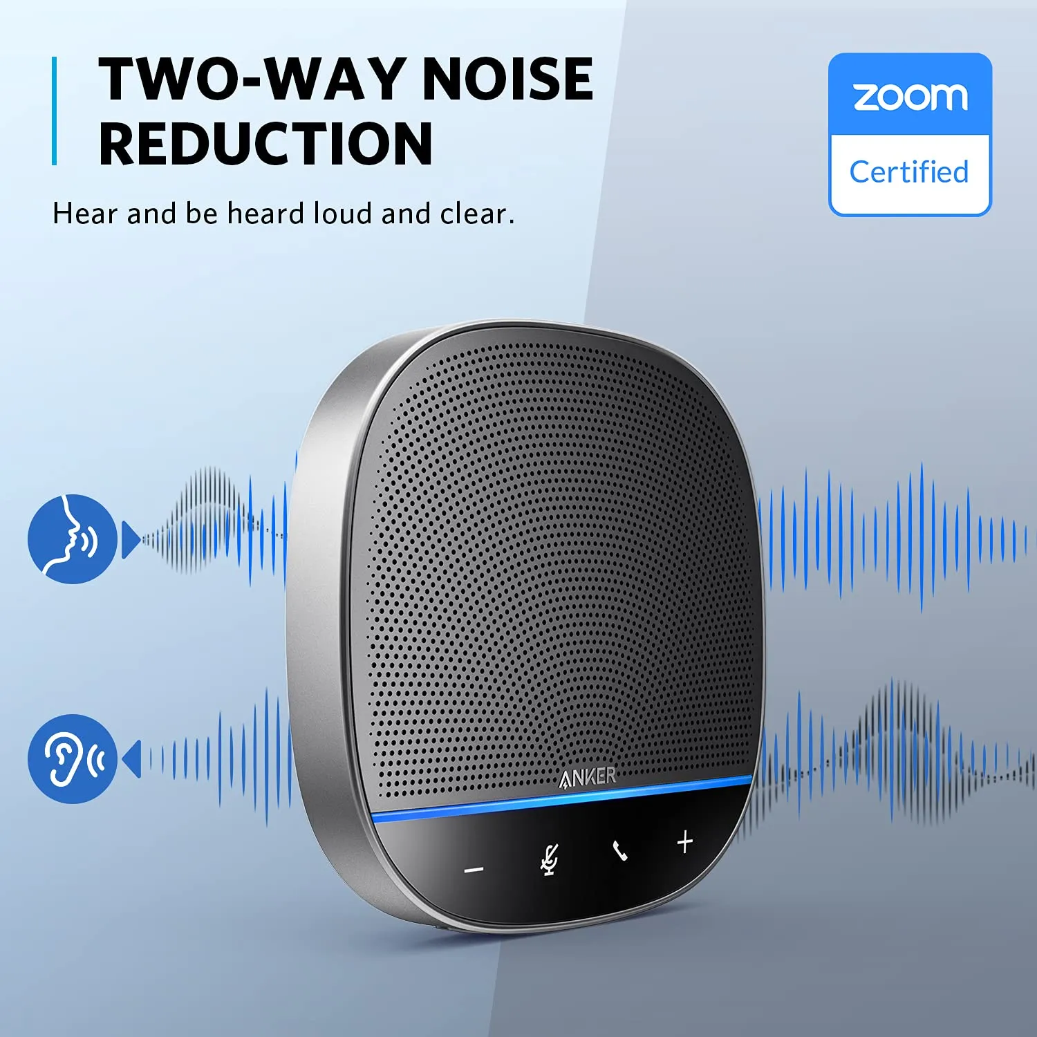 Anker PowerConf S500 Speakerphone with Zoom Rooms and Google Meet Certifications, USB-C Speaker