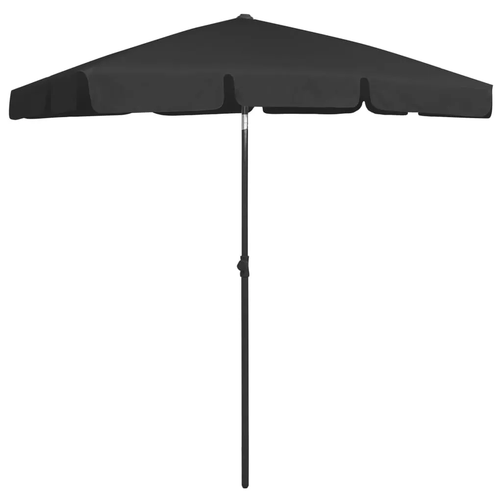 Beach Umbrella Black 180x120 cm