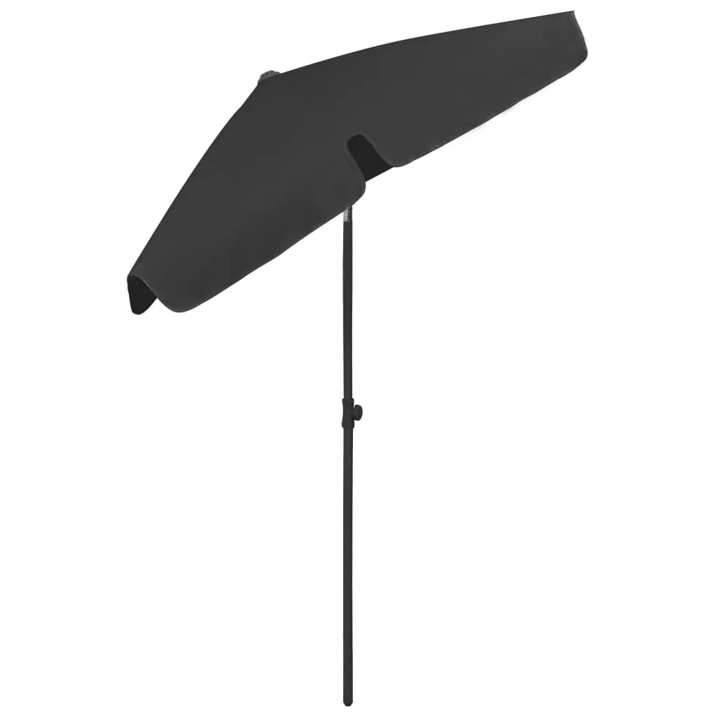 Beach Umbrella Black 180x120 cm