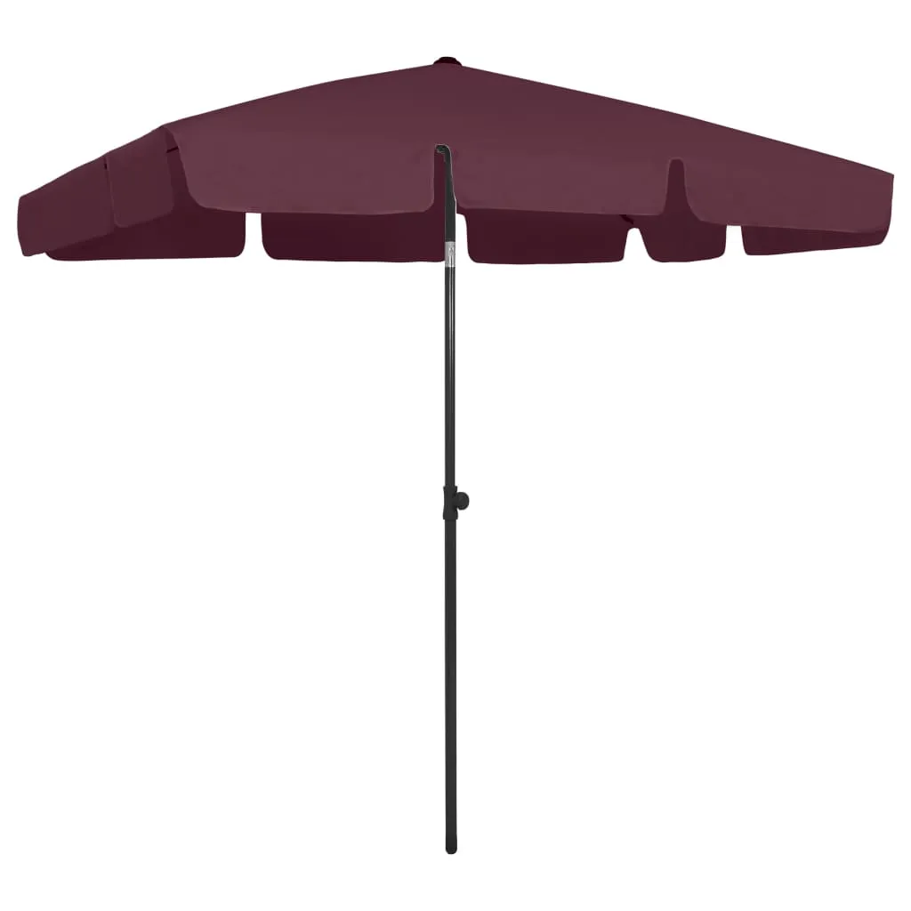 Beach Umbrella Bordeaux Red 200x125 cm