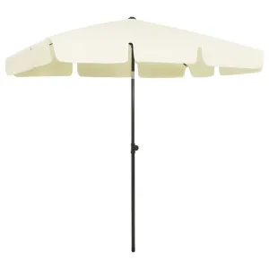 Beach Umbrella Sand Yellow 200x125 cm