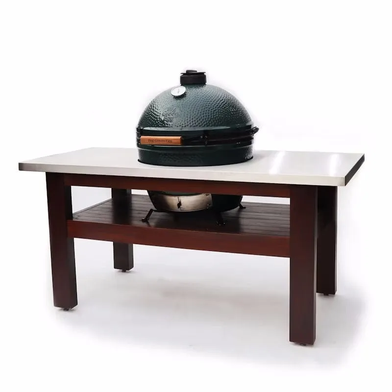 Big Green Egg | Stainless Steel Topped Premium Royal Mahogany Table