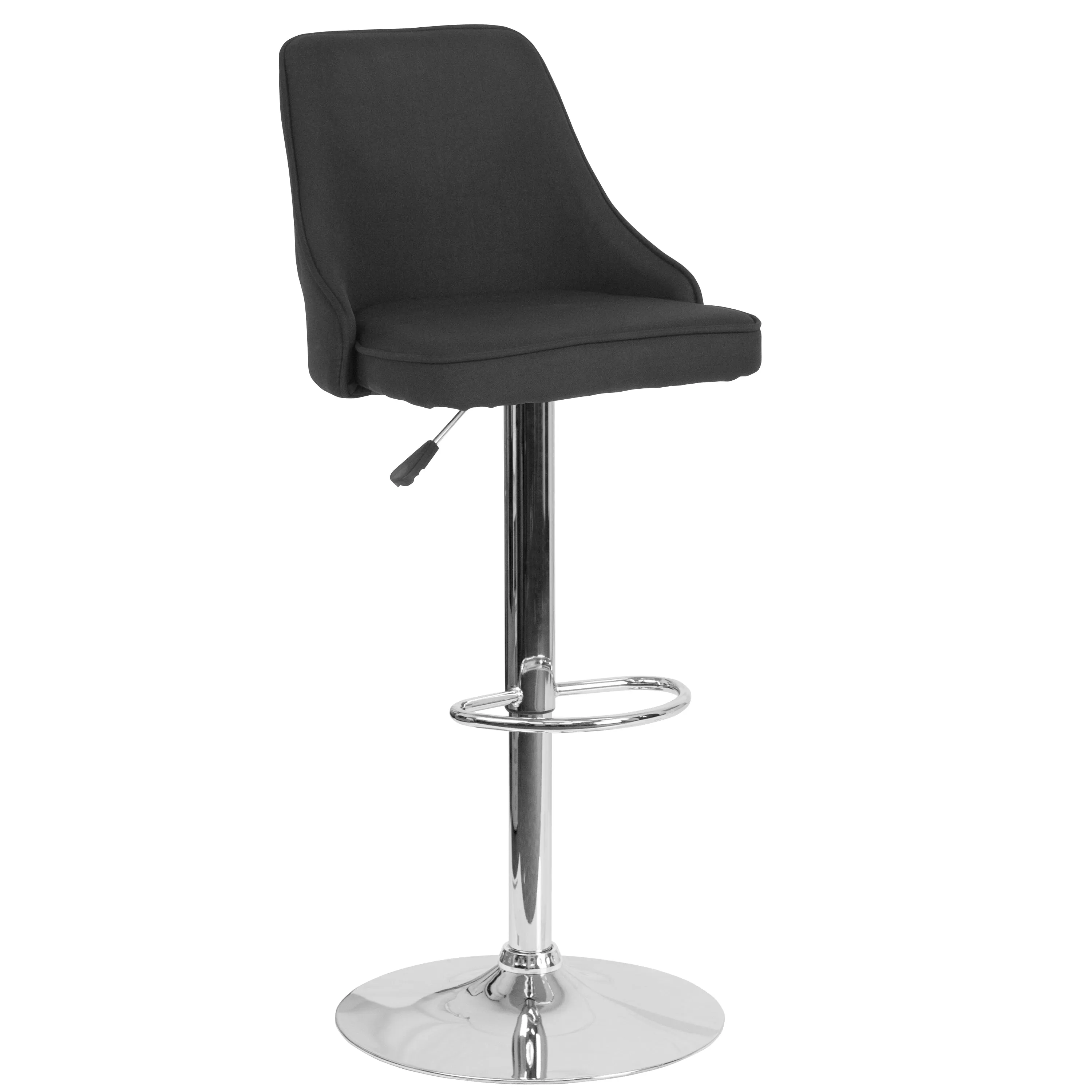 Black Fabric Barstool DS-8121A-BLK-F-GG