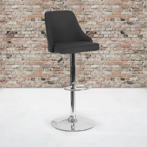 Black Fabric Barstool DS-8121A-BLK-F-GG