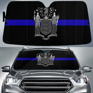 Black Line Blue Liberty And Prosperity Printed Car Sun Shades Cover Auto Windshield Coolspod