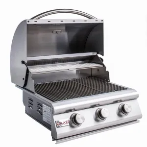 Blaze Prelude LBM 25-Inch 3-Burner Built-In Gas Grill - BLZ-3LBM-LP/NG