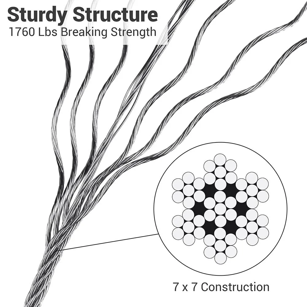 Cable Rail T316 Stainless Steel Wire 7x7 1/8"