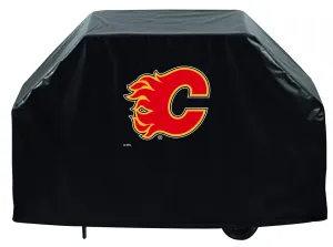 Calgary Flames HBS Black Outdoor Heavy Duty Breathable Vinyl BBQ Grill Cover