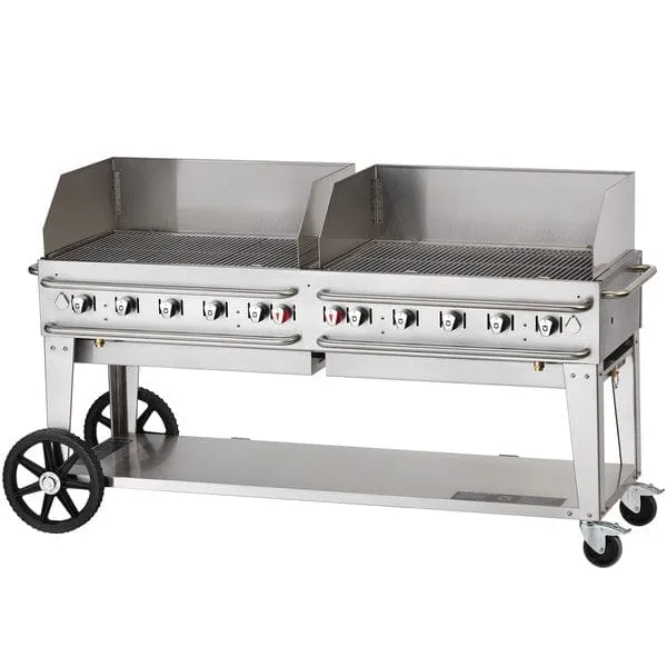 Crown Verity 72" Rental Grill Windguard Package Lp with (2) 36" Windguards Dual CV-RCB-72WGP