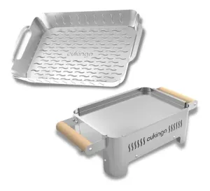 Cukingo Combo - Tabletop Cukingo Grill   Large Tray for Grilling Vegetables