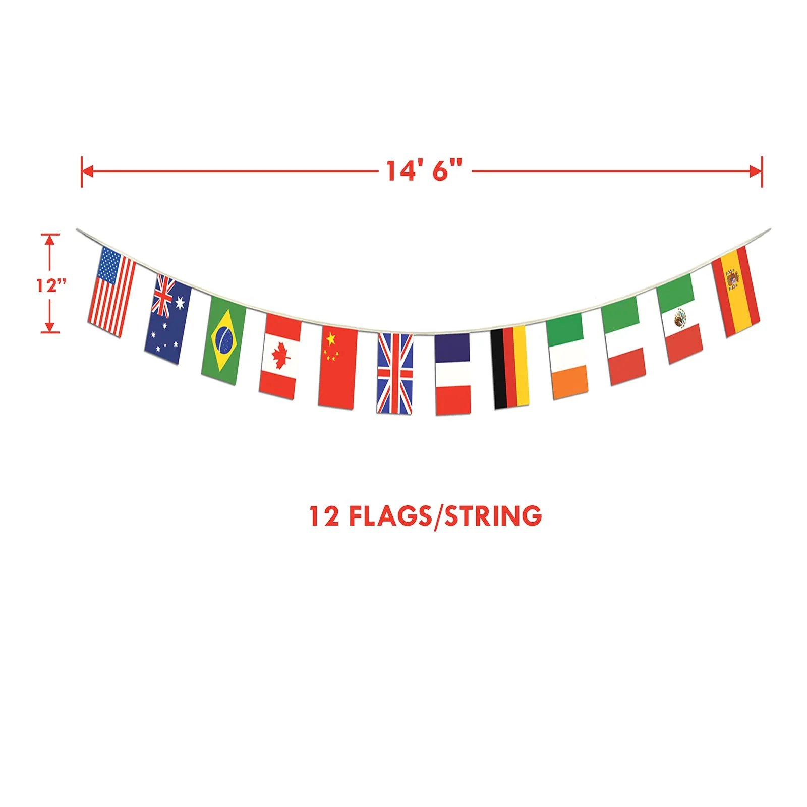 Flags of The World Olympics Party International Flag Paper Dessert Plates, Napkins, Cups, Table Cover, and Pennant Banner Set (Serves 16)