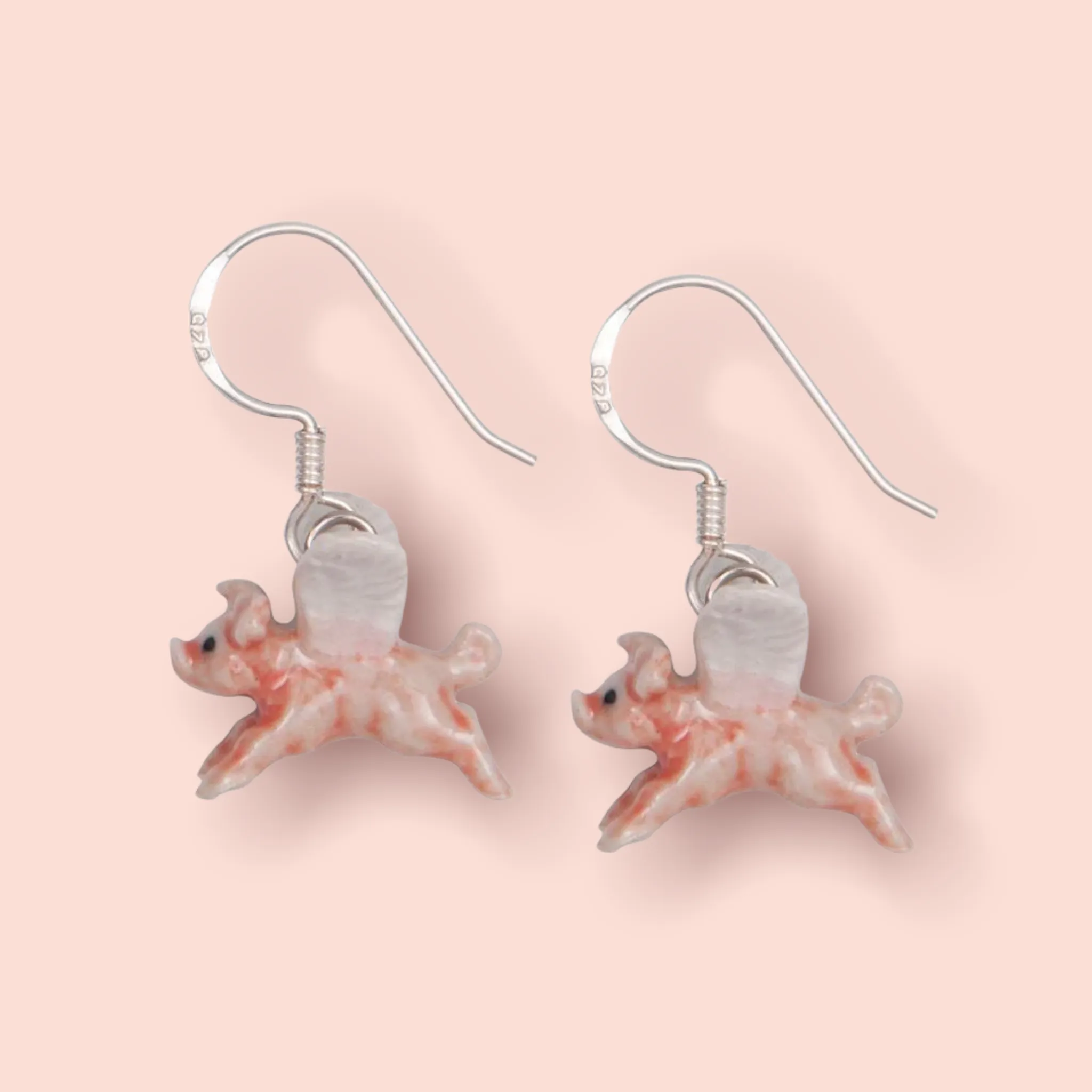 Flying pig earrings by And Mary