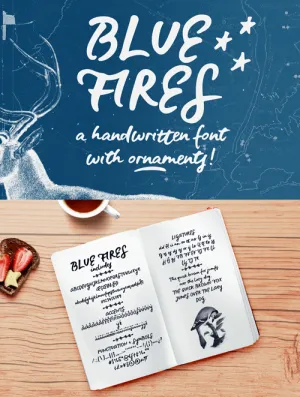 Free Blue Fires Sample Font