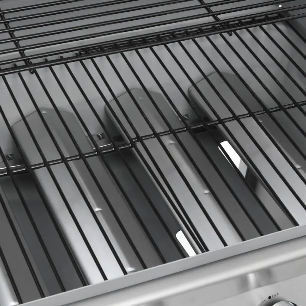 Gas Barbecue Grill 4 1 Cooking Zone Silver Stainless Steel