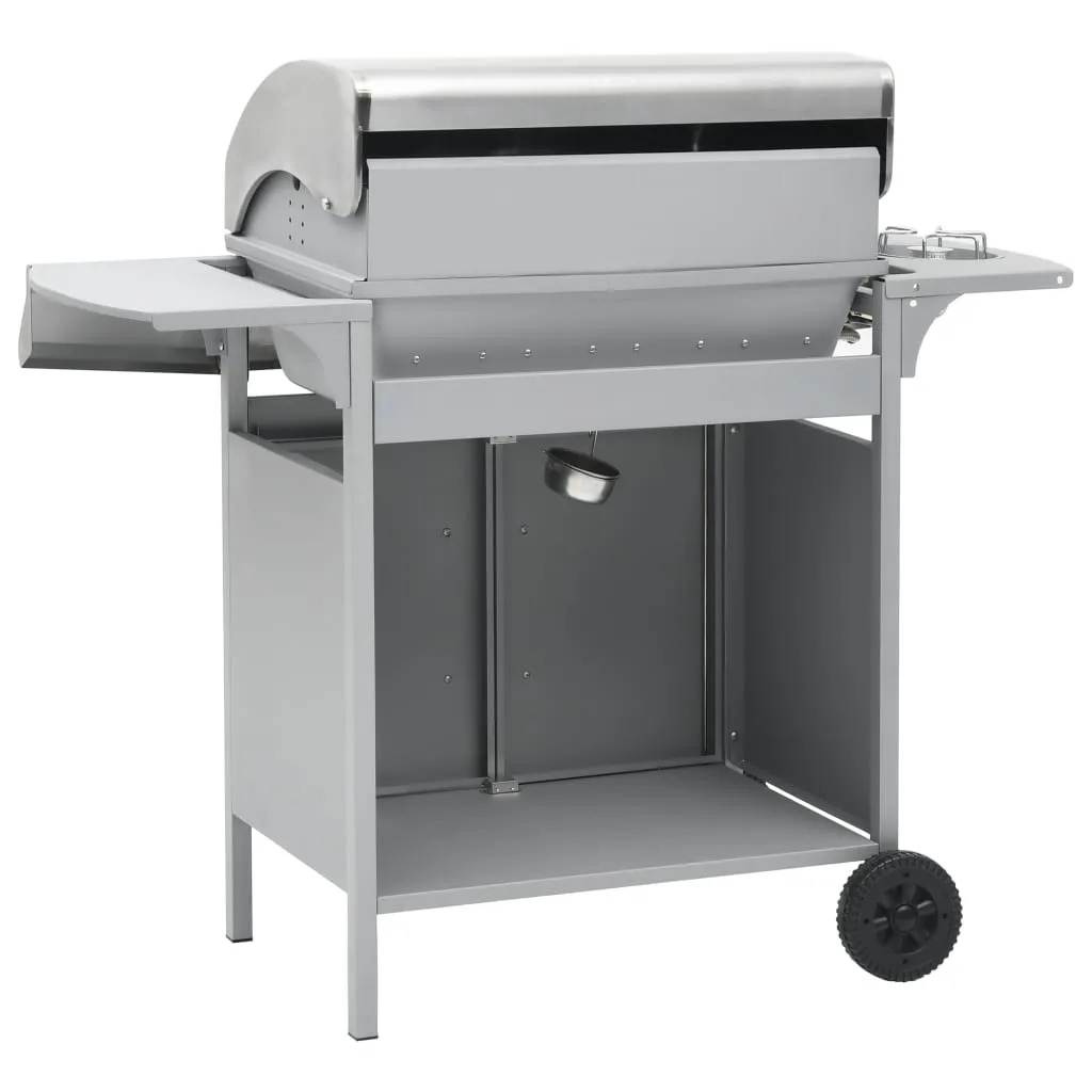 Gas Barbecue Grill 4 1 Cooking Zone Silver Stainless Steel