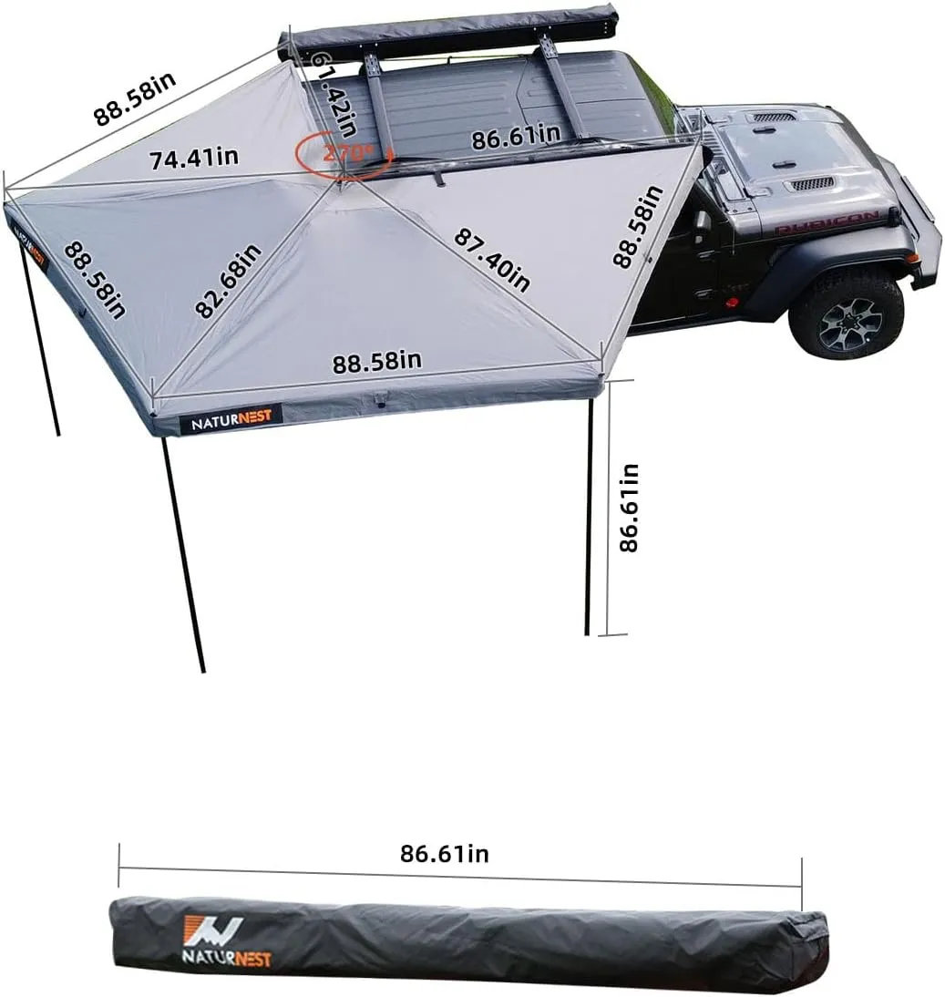 Hard Shell Rooftop Tent, Quick Setup, All-Season Overland Camping Tent for SUV, Jeep, Van, and Pickup Truck