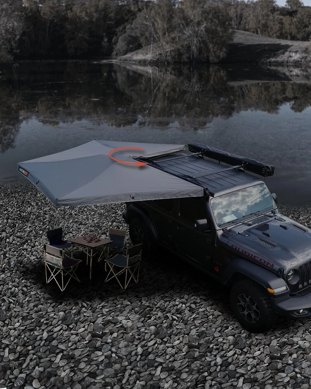 Hard Shell Rooftop Tent, Quick Setup, All-Season Overland Camping Tent for SUV, Jeep, Van, and Pickup Truck