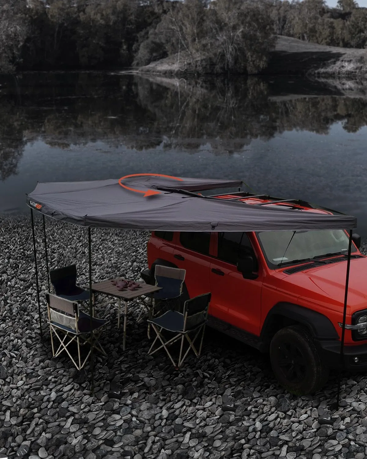 Hard Shell Rooftop Tent, Quick Setup, All-Season Overland Camping Tent for SUV, Jeep, Van, and Pickup Truck