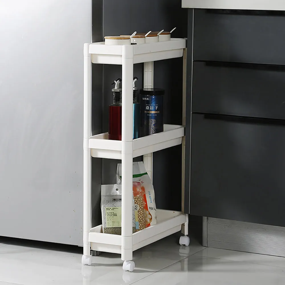 High Load-Bearing 4-Layer Gap Storage Rack with Wheels