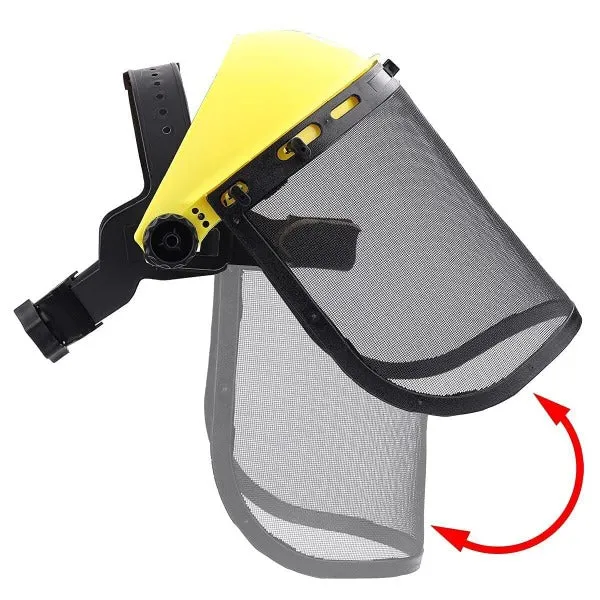 Hipa Safety Face Shield with Mesh Visor for Weed Eating Whacking Yard Work Mesh Face Shield Chainsaw Protective Helmet