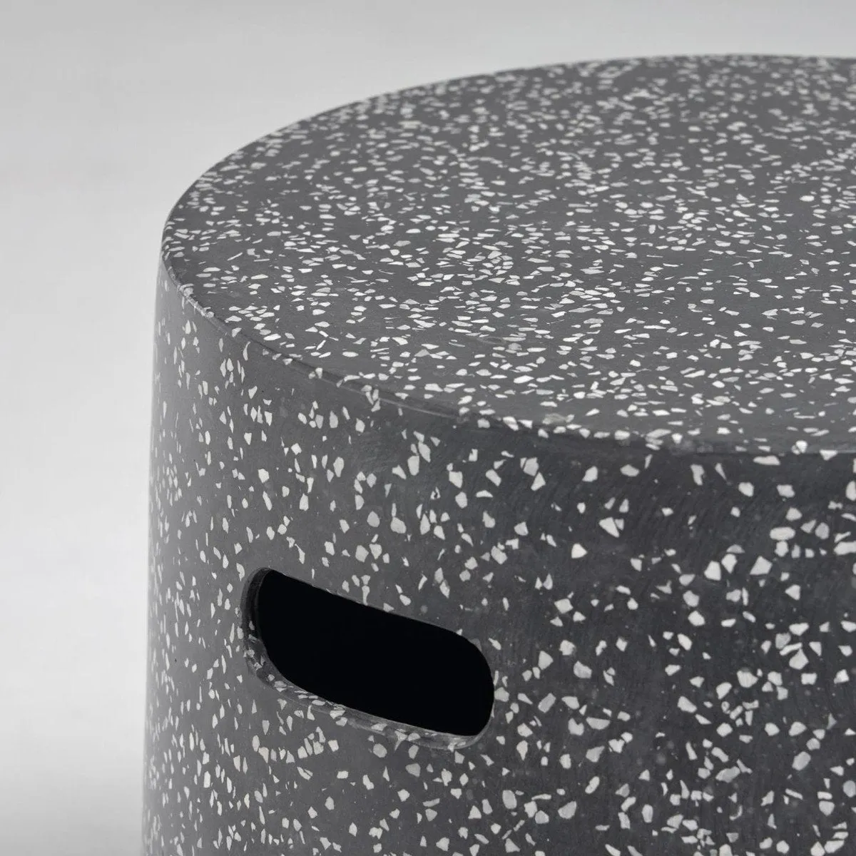 Jairo Terrazzo Outdoor Side Table - Speckled Charcoal