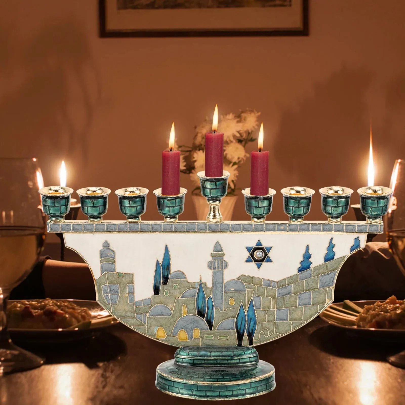 Jerusalem Design Hanukka Menorah