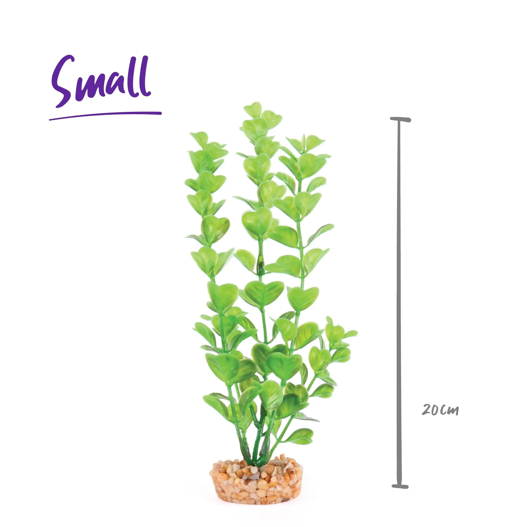 Kazoo Aquarium Artificial Plant Green with Medium Leaves 20cm