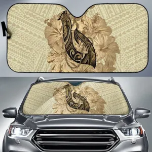 Light Brown Kakau Polynesia Hawaii Printed Car Sun Shade Cover Auto Windshields Coolspod