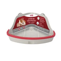 Living World Small Animal Corner Litter Pan - Gray - Small - 32 cm L x 22 cm W x 14.5 cm H (12.5 x 8.6 x 5.7 in)