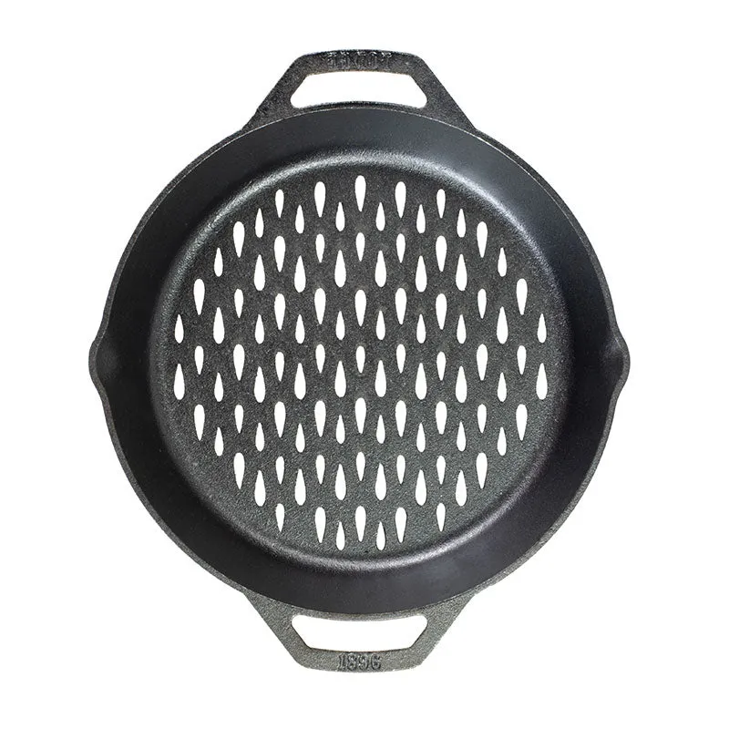 Lodge 12" Seasoned Cast Iron Dual Handle Grilling Basket