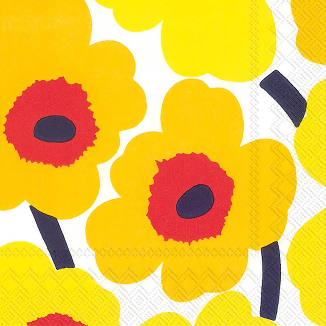 Marimekko Unikko Dark Yellow Cocktail Napkin