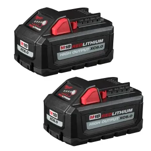 Milwaukee M18 Redlithium High Output Xc 6.0Ah Battery Pack 2 Pc