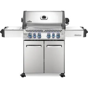 Napoleon Prestige 500 Gas Grill with Infrared Rear Burner and Infrared Side Burner and Rotisserie Kit - Stainless Steel