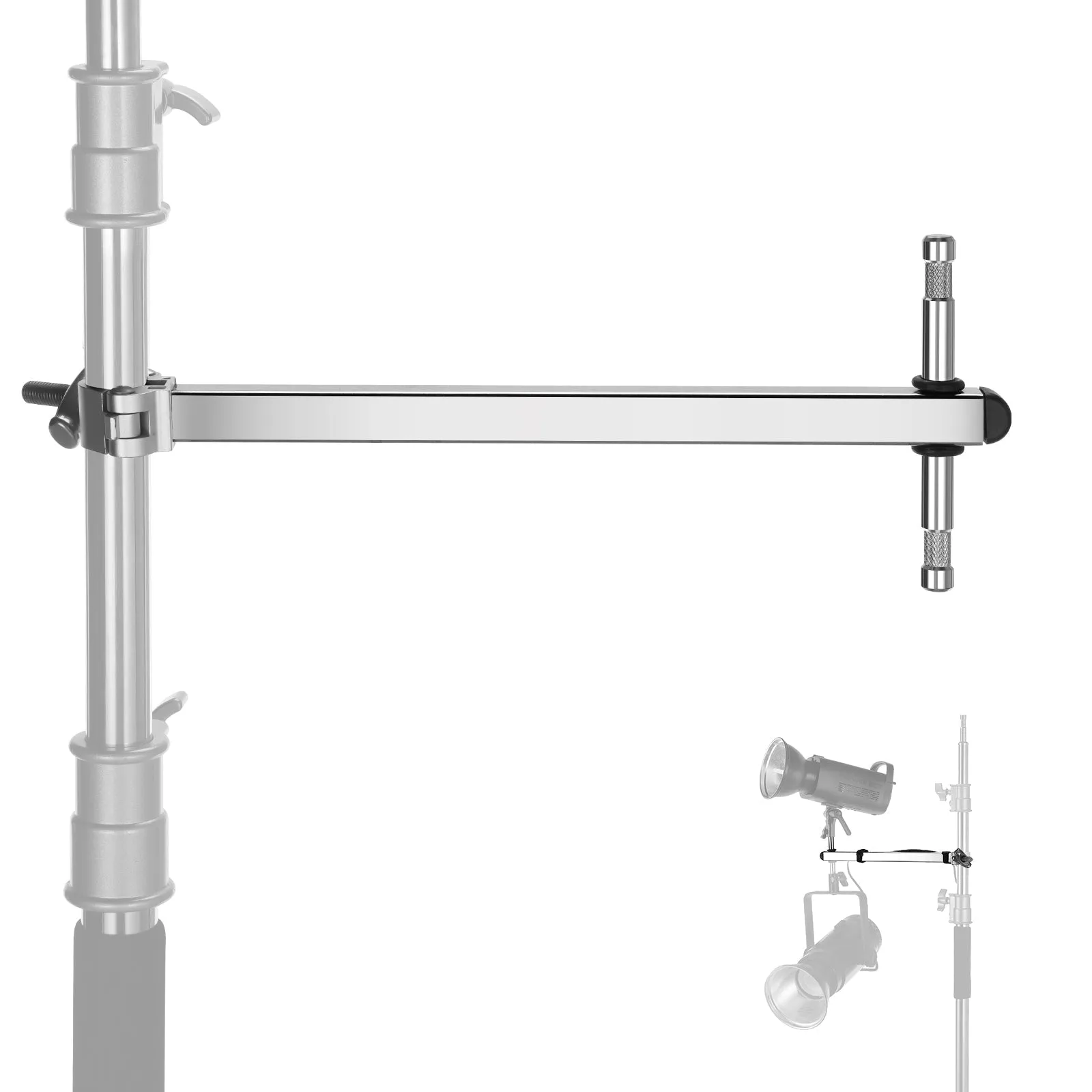 NEEWER UA038 Offset Arm with Clamp & Dual 5/8" Baby Pins